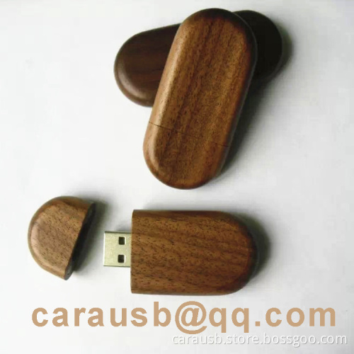Wooden oval Usb flash disk eco walnut gift 2GB